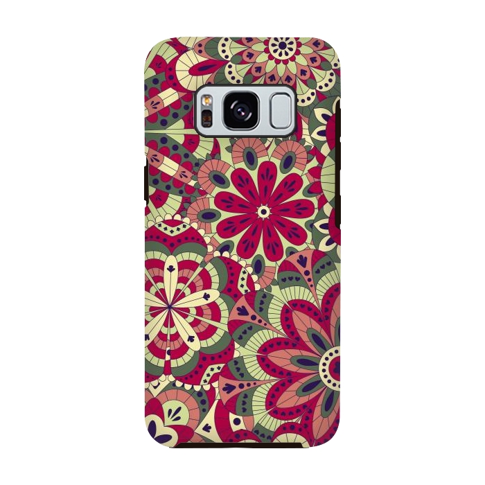 Galaxy S8 StrongFit Floral Made with Many Mandalas by ArtsCase