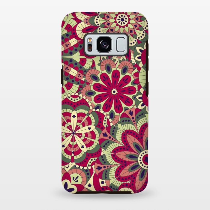 Galaxy S8 plus StrongFit Floral Made with Many Mandalas by ArtsCase