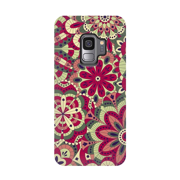 Galaxy S9 StrongFit Floral Made with Many Mandalas by ArtsCase