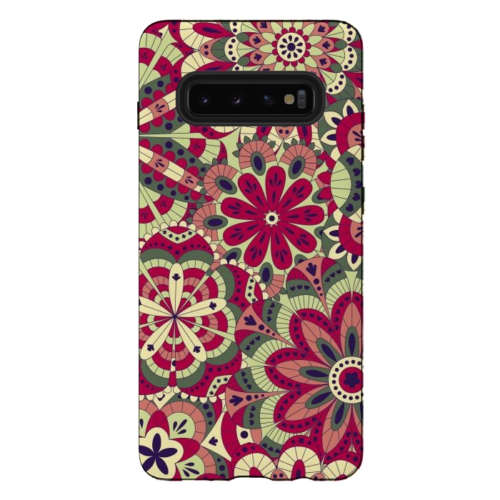 Galaxy S10 plus StrongFit Floral Made with Many Mandalas by ArtsCase