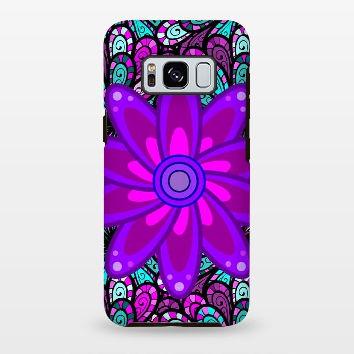 Galaxy S8 plus StrongFit Mandala in Purple and Aquamarine by ArtsCase