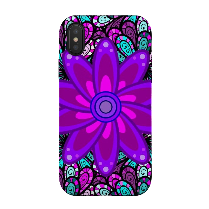 iPhone Xs / X StrongFit Mandala in Purple and Aquamarine by ArtsCase