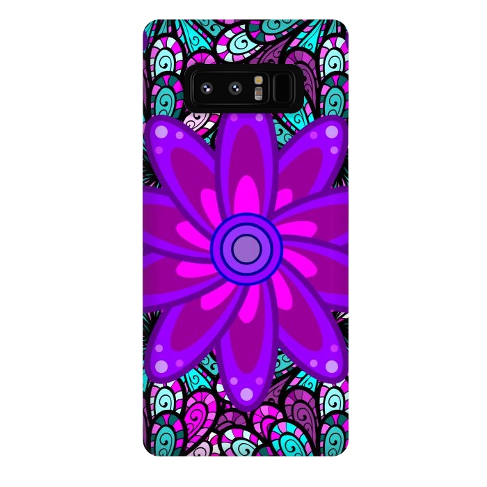 Galaxy Note 8 StrongFit Mandala in Purple and Aquamarine by ArtsCase