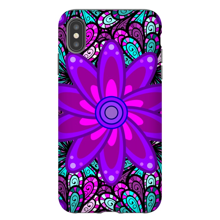 iPhone Xs Max StrongFit Mandala in Purple and Aquamarine by ArtsCase