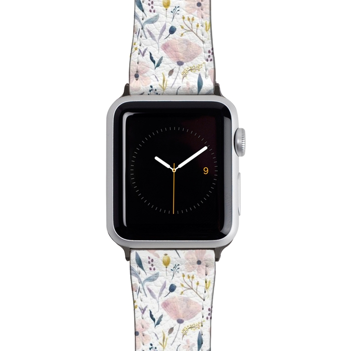 Watch 38mm / 40mm Strap PU leather Delicate Pastel Floral by Noonday Design