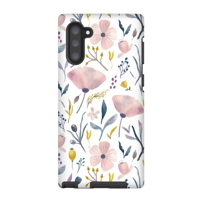 Galaxy Note 10 StrongFit Delicate Pastel Floral by Noonday Design
