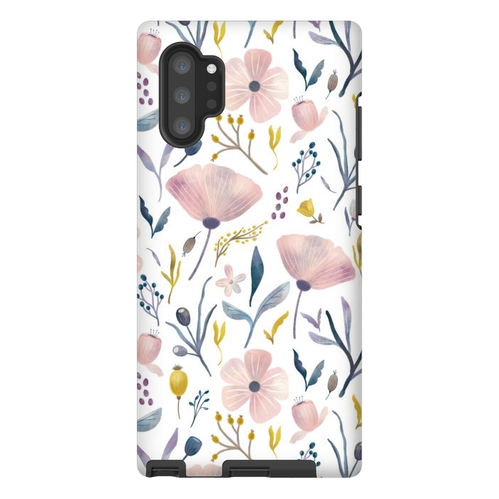Galaxy Note 10 plus StrongFit Delicate Pastel Floral by Noonday Design