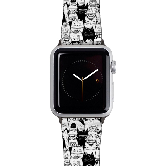Watch 42mm / 44mm Strap PU leather Itty Bitty Kitty Committee by Noonday Design