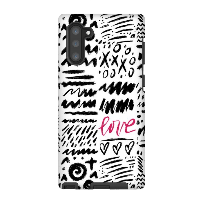 Galaxy Note 10 StrongFit Love Scribbles by Noonday Design