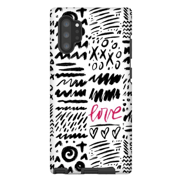 Galaxy Note 10 plus StrongFit Love Scribbles by Noonday Design