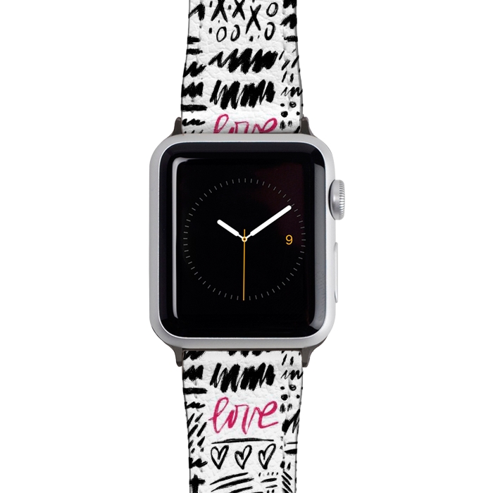 Watch 38mm / 40mm Strap PU leather Love Scribbles by Noonday Design
