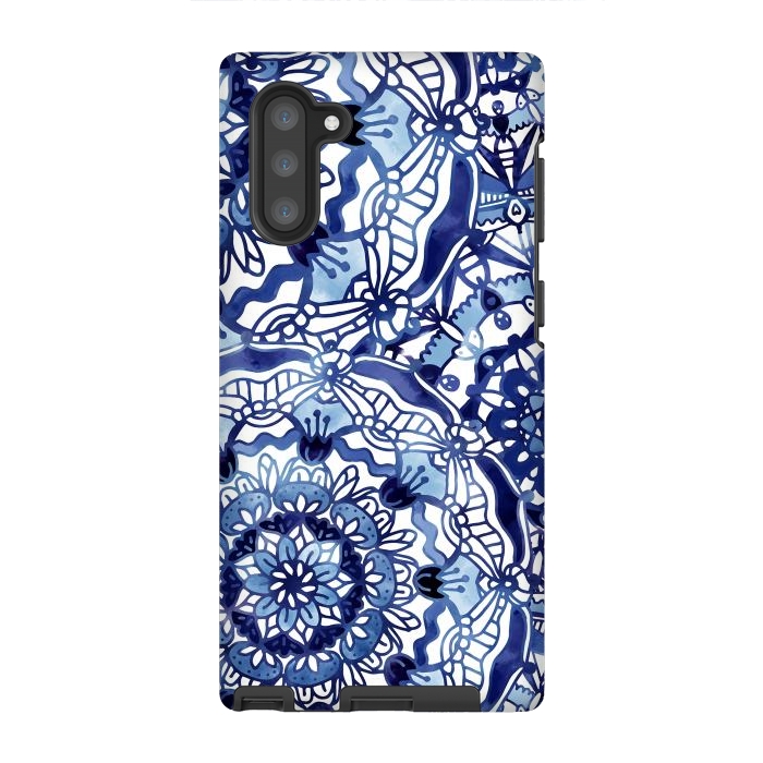 Galaxy Note 10 StrongFit Delft Blue Mandalas by Noonday Design