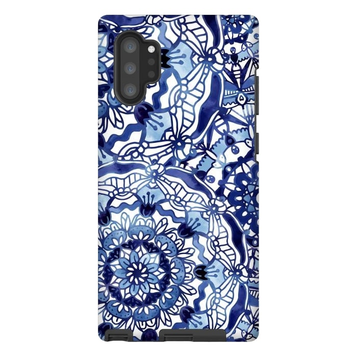 Galaxy Note 10 plus StrongFit Delft Blue Mandalas by Noonday Design