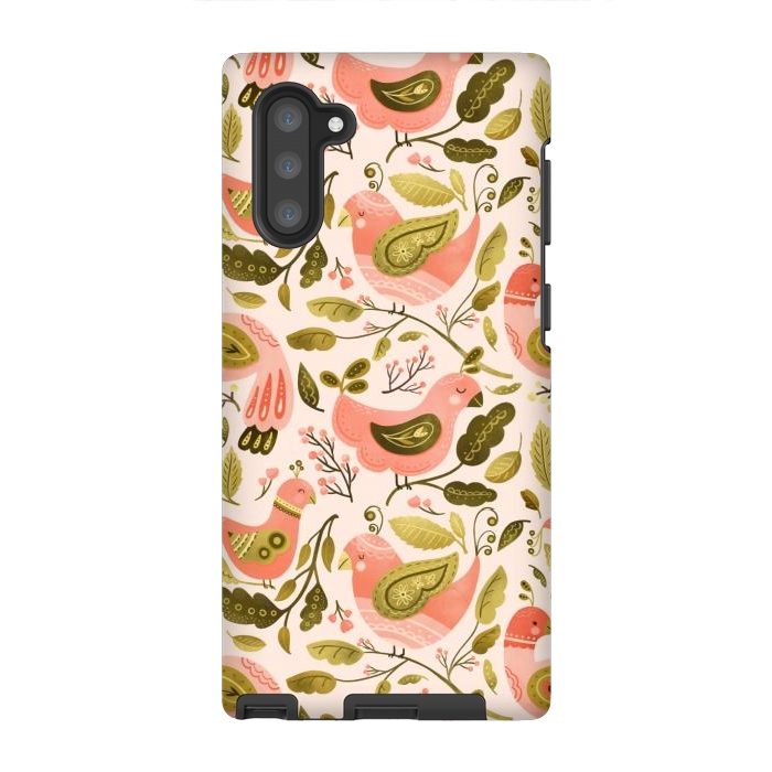 Galaxy Note 10 StrongFit Peachy Keen Birds by Noonday Design