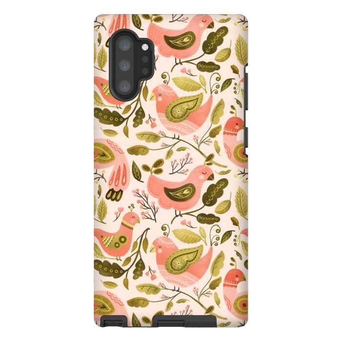 Galaxy Note 10 plus StrongFit Peachy Keen Birds by Noonday Design