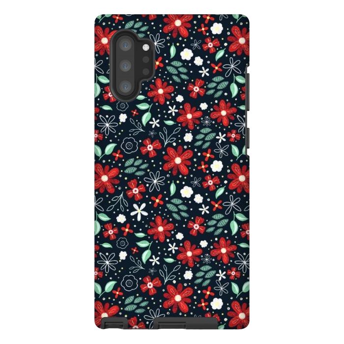 Galaxy Note 10 plus StrongFit Little Christmas Flowers by Noonday Design