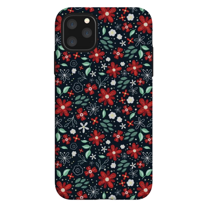 iPhone 11 Pro Max StrongFit Little Christmas Flowers by Noonday Design