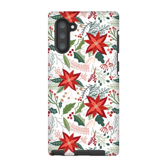 Galaxy Note 10 StrongFit Festive Poinsettias by Noonday Design