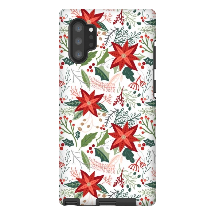Galaxy Note 10 plus StrongFit Festive Poinsettias by Noonday Design