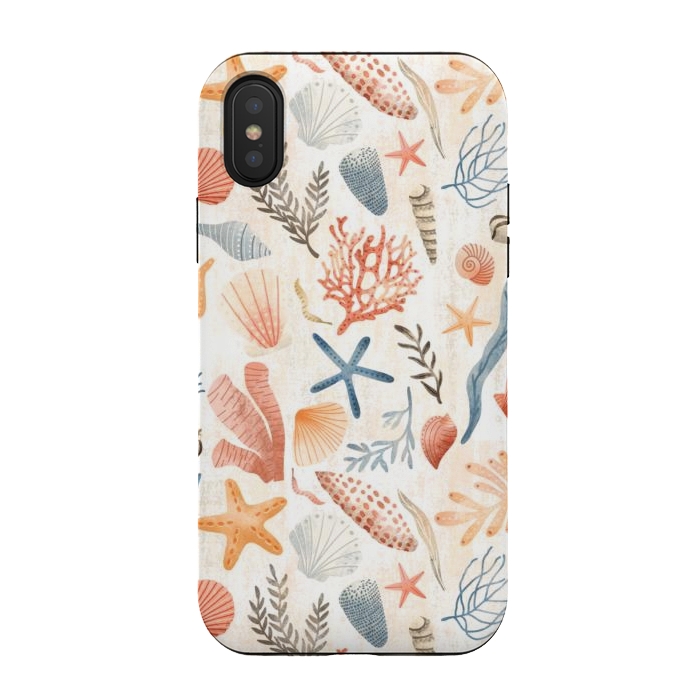 iPhone Xs / X StrongFit Vintage Seashells by Noonday Design