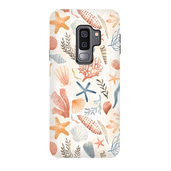 Galaxy S9 plus StrongFit Vintage Seashells by Noonday Design