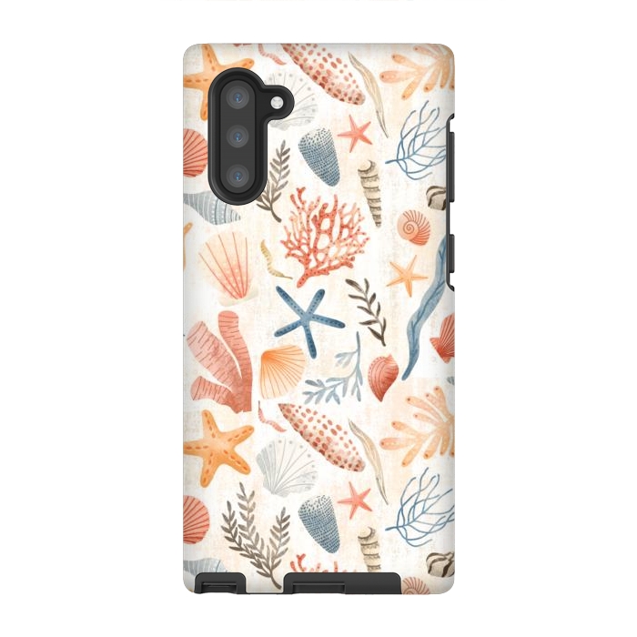 Galaxy Note 10 StrongFit Vintage Seashells by Noonday Design