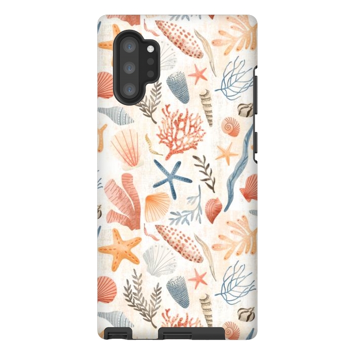 Galaxy Note 10 plus StrongFit Vintage Seashells by Noonday Design