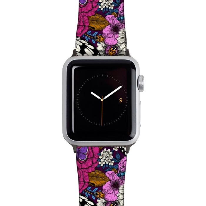 Watch 38mm / 40mm Strap PU leather A colorful garden II by Katerina Kirilova