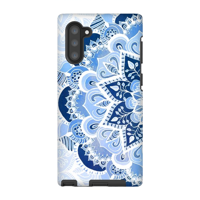 Galaxy Note 10 StrongFit Blue Lace Mandala by Tangerine-Tane