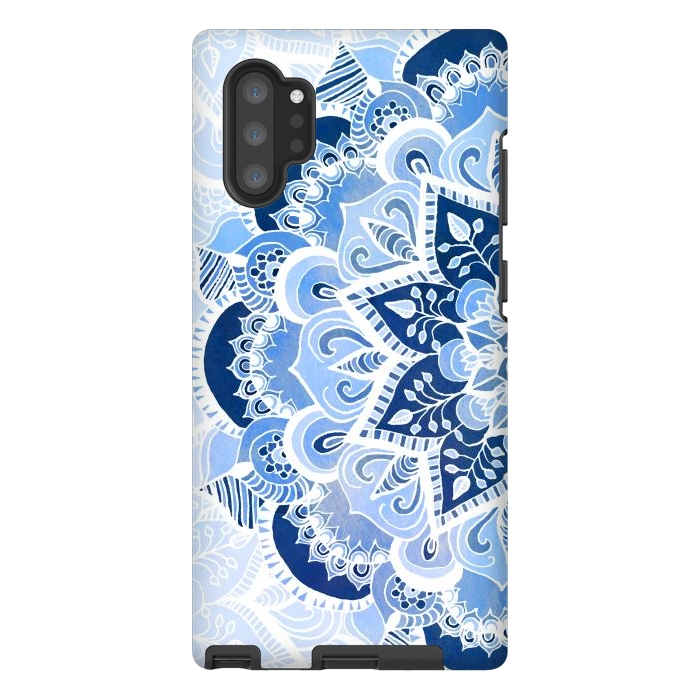Galaxy Note 10 plus StrongFit Blue Lace Mandala by Tangerine-Tane