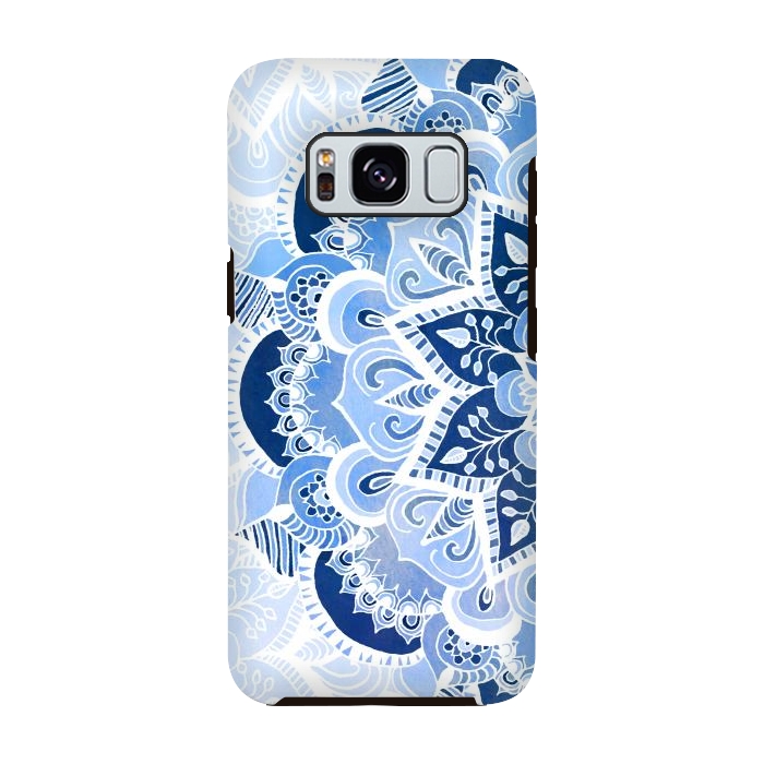 Galaxy S8 StrongFit Blue Lace Mandala by Tangerine-Tane