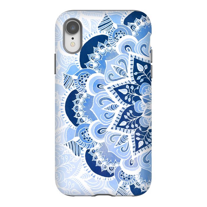 iPhone Xr StrongFit Blue Lace Mandala by Tangerine-Tane