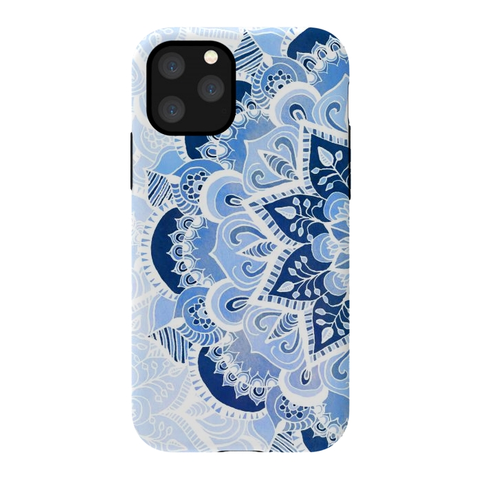iPhone 11 Pro StrongFit Blue Lace Mandala by Tangerine-Tane