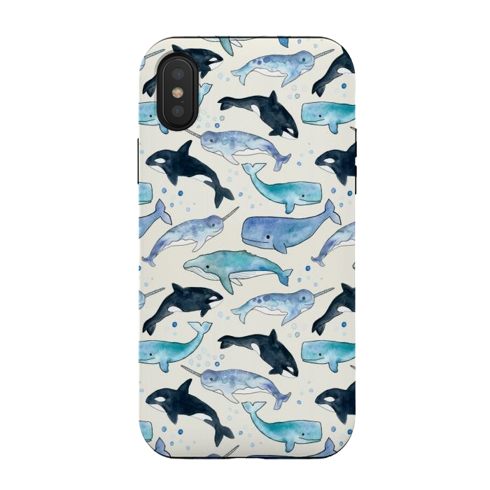 iPhone Xs / X StrongFit Whales, Orcas & Narwhals by Tangerine-Tane