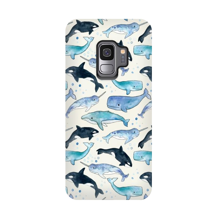 Galaxy S9 StrongFit Whales, Orcas & Narwhals by Tangerine-Tane