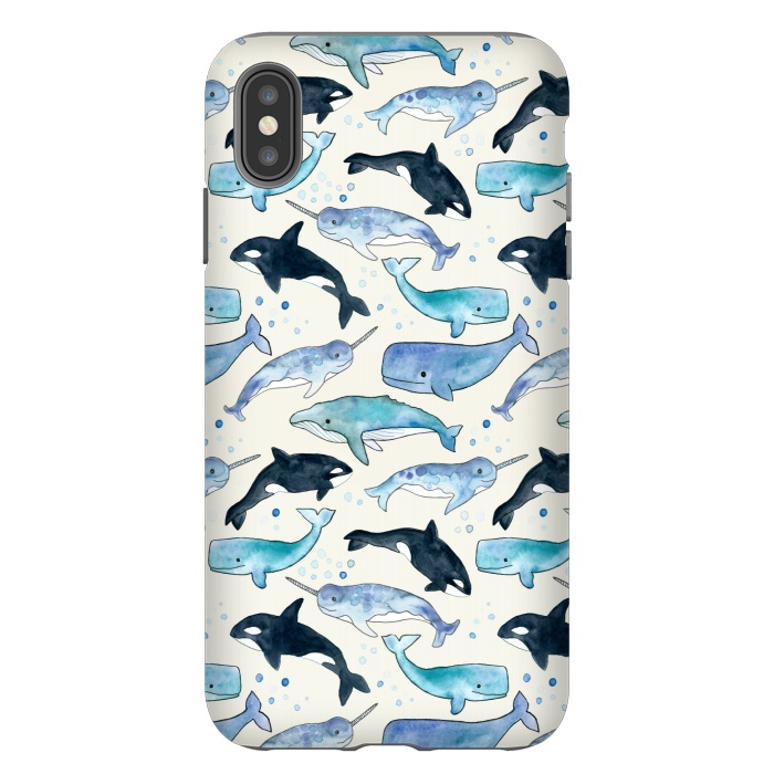 iPhone Xs Max StrongFit Whales, Orcas & Narwhals by Tangerine-Tane