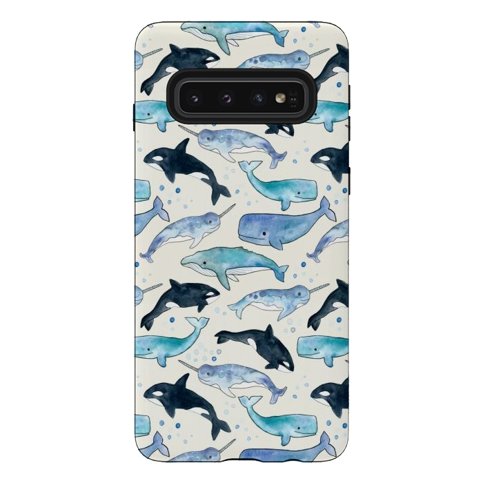 Galaxy S10 StrongFit Whales, Orcas & Narwhals by Tangerine-Tane