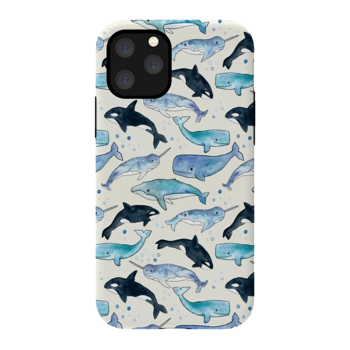 iPhone 11 Pro StrongFit Whales, Orcas & Narwhals by Tangerine-Tane