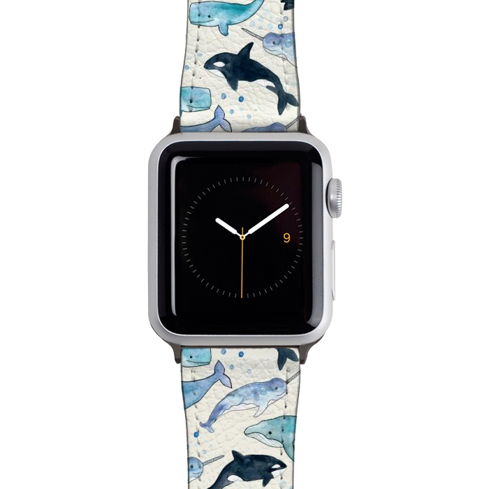 Watch 38mm / 40mm Strap PU leather Whales, Orcas & Narwhals by Tangerine-Tane