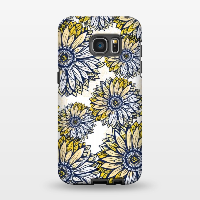 Galaxy S7 EDGE StrongFit Happy Sunflowers by Rose Halsey