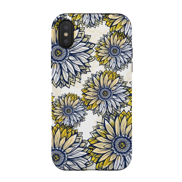 iPhone Xs / X StrongFit Happy Sunflowers by Rose Halsey