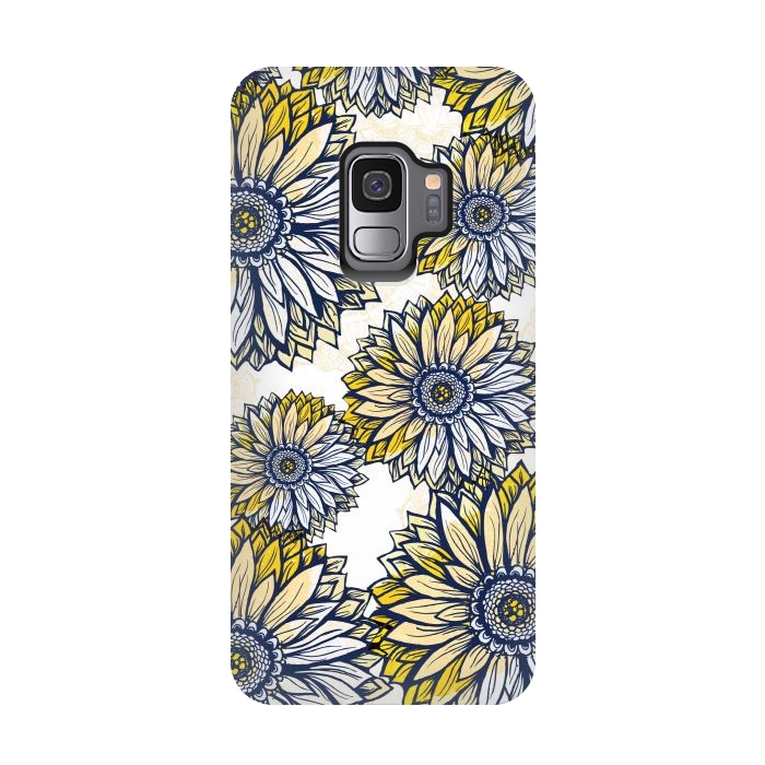 Galaxy S9 StrongFit Happy Sunflowers by Rose Halsey