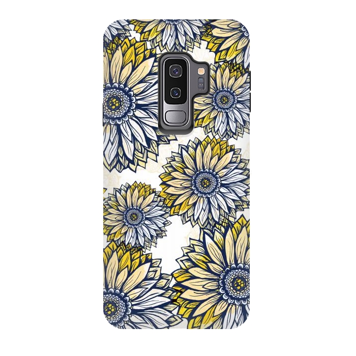 Galaxy S9 plus StrongFit Happy Sunflowers by Rose Halsey