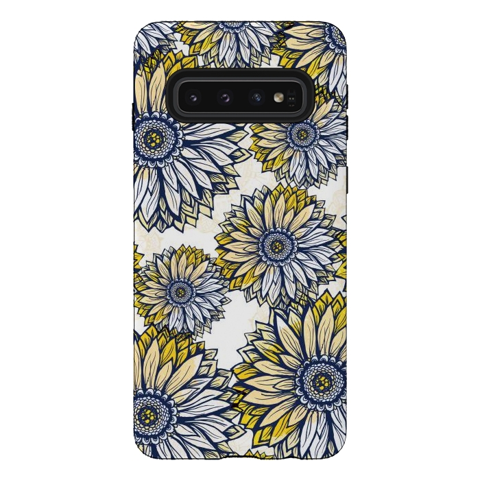 Galaxy S10 StrongFit Happy Sunflowers by Rose Halsey