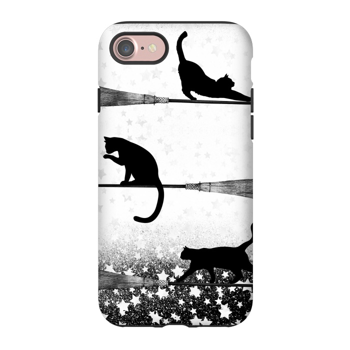 iPhone 7 StrongFit black cats flying on witch brooms by Oana 
