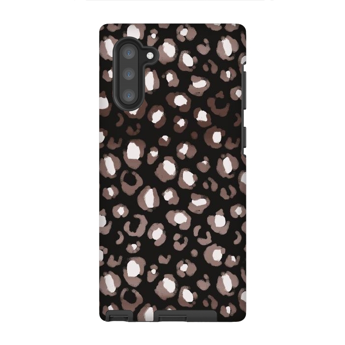 Galaxy Note 10 StrongFit Brown leopard spots pattern by Oana 