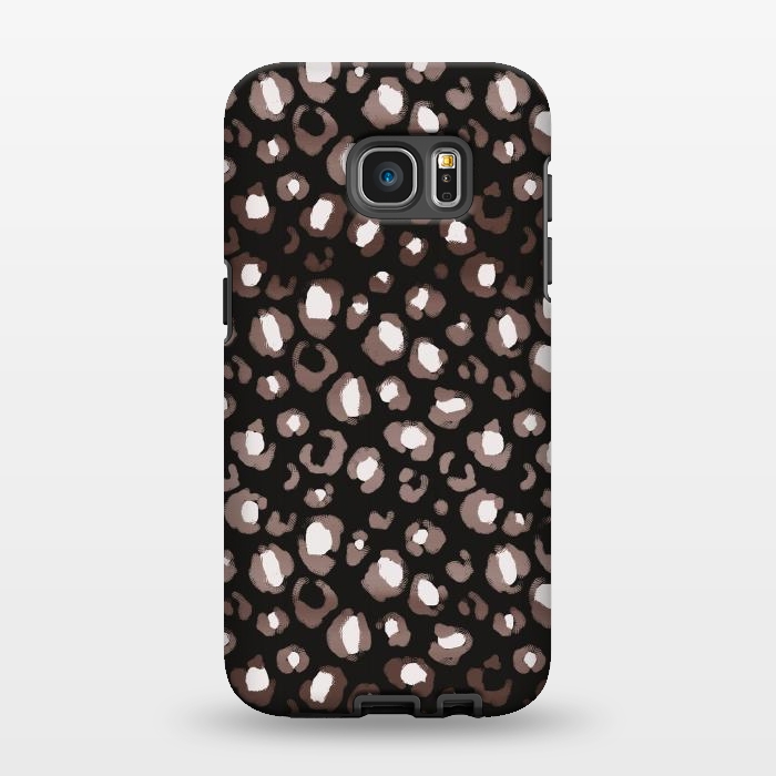 Galaxy S7 EDGE StrongFit Brown leopard spots pattern by Oana 