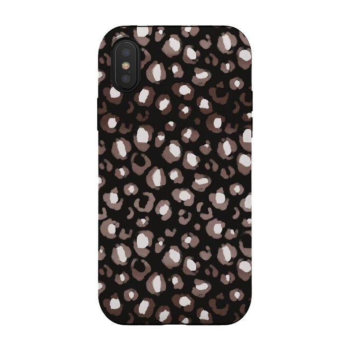 iPhone Xs / X StrongFit Brown leopard spots pattern by Oana 