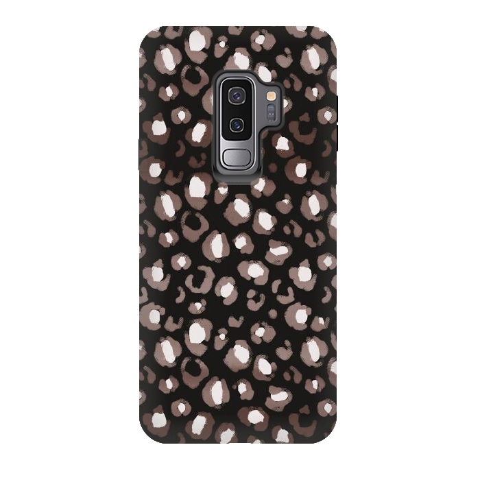 Galaxy S9 plus StrongFit Brown leopard spots pattern by Oana 