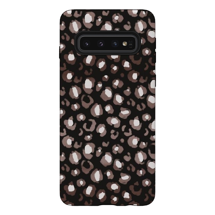 Galaxy S10 StrongFit Brown leopard spots pattern by Oana 